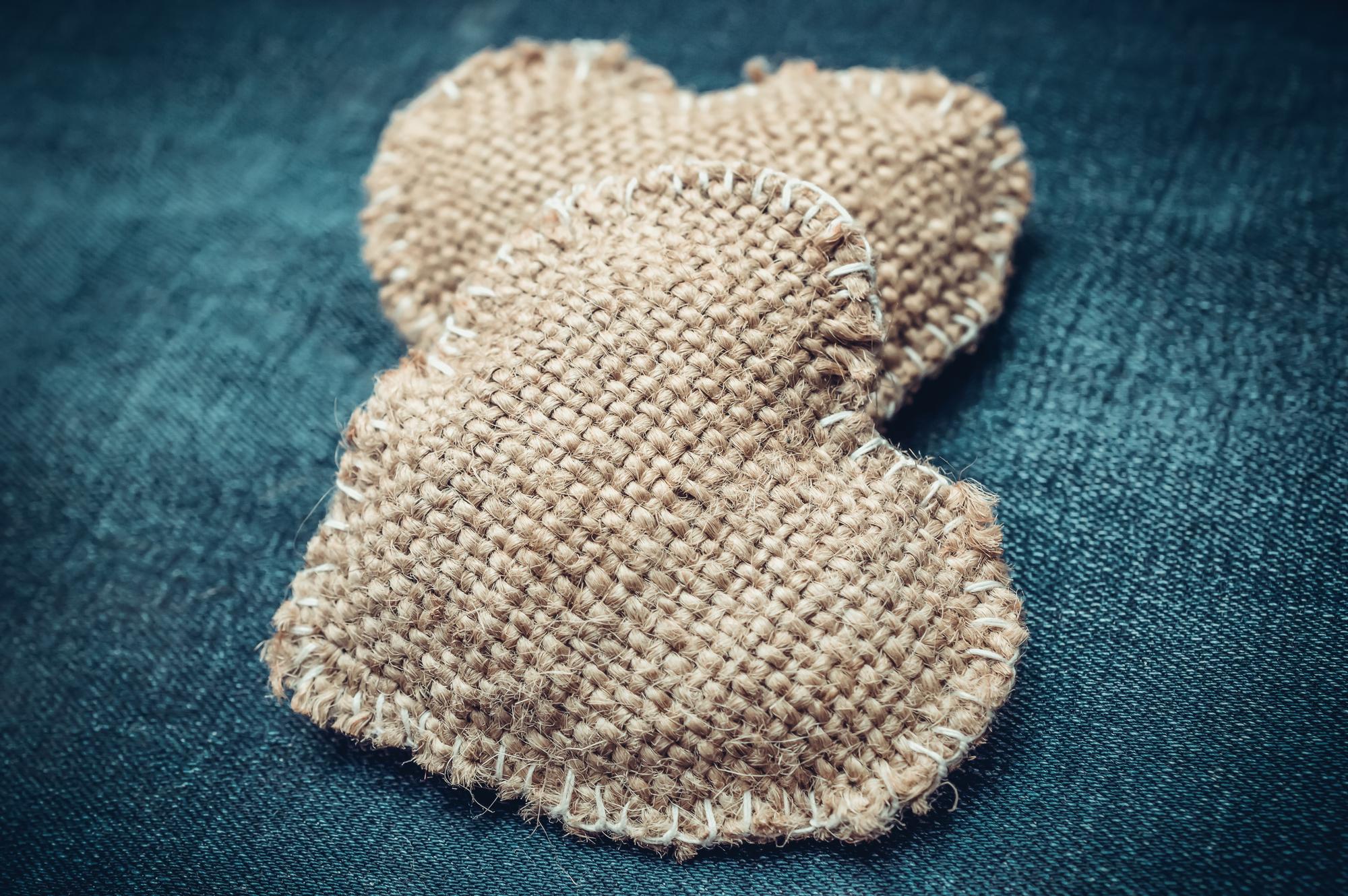 close-up of embroidered patch on fabric